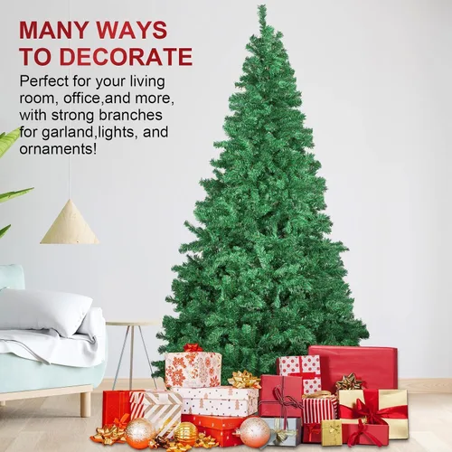 Vista 6 de Árbol de Navidad artificial de 7 pies, pino navideño realista para el hogar 7ft Verde