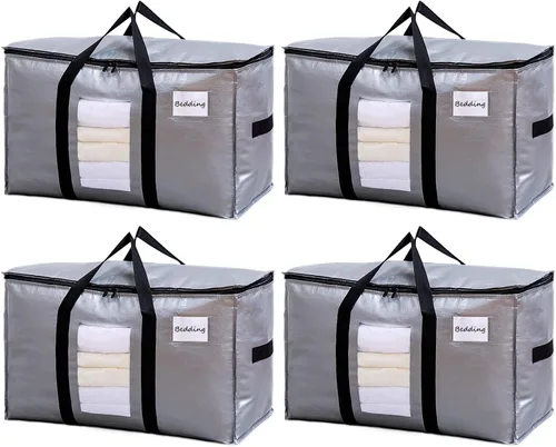 Vista 39 de TAILI - Bolsas de mudanza extra grandes, paquete de 10 bolsas negras resistentes para almacenamiento con ventana visible, asas envolventes
