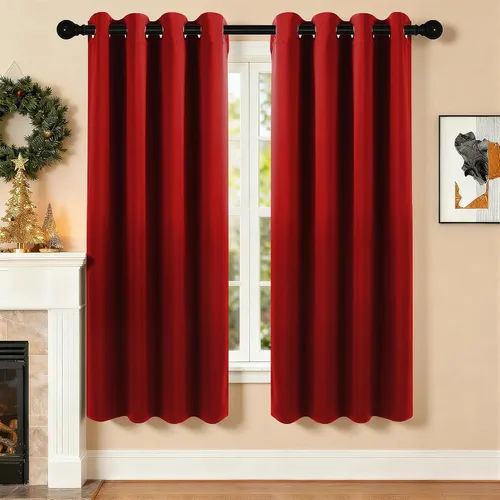 Vista 100 de Cortinas de oscurecimiento de habitación de 45 pulgadas de largo para dormitorio y sala de estar, cortinas térmicas aislantes con ojales