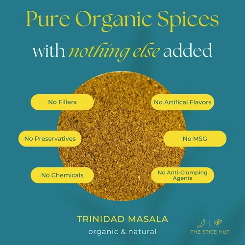 Vista 3 de Spice Hut - Trinidad Masala Orgánica, sin sal, mezcla de especias caribeñas para sabores auténticos/Condimento Trinidad y especias de curry - Masala