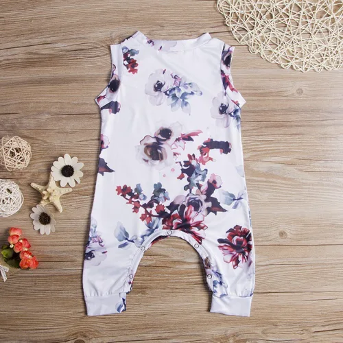 Vista 2 de MAINESAKA Mameluco de manga corta con estampado floral para recién nacida