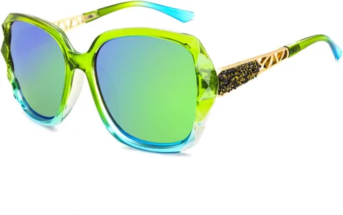 Vista 27 de Gafas de sol de gran tamaño para mujer, polarizadas, protección UV, clásicas, a la moda, para damas, marco negro, lente gris Montura café lente café