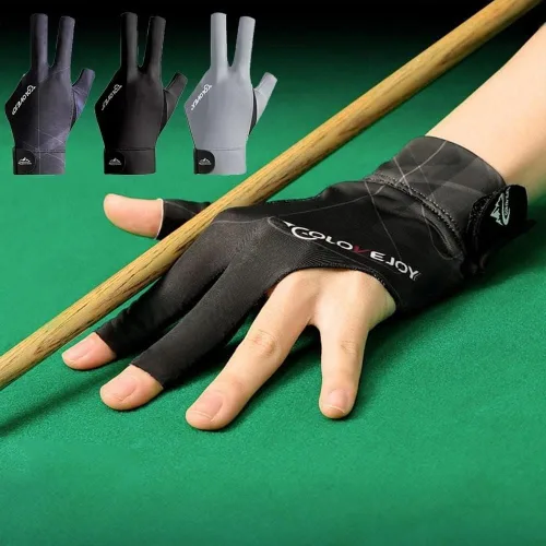 Vista 2 de Gofidin 2 guantes de piscina transpirables, de elastano, para mano izquierda, tres dedos, accesorios de entrenamiento de billar