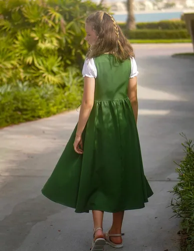 Vista 24 de Scarlet Darkness Vestido renacentista para niñas, disfraz de princesa medieval de dos piezas, 7-14 años