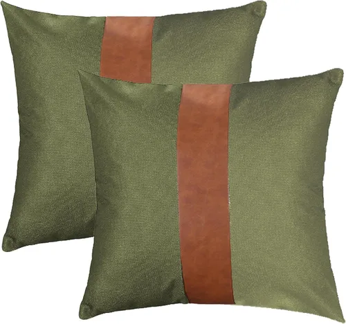 Vista 31 de TAOSON - Funda de cojín cuadrada de lona de algodón 100% sólida, decorativa, para sofá, cama, silla, decoración del hogar, solo funda, sin relleno
