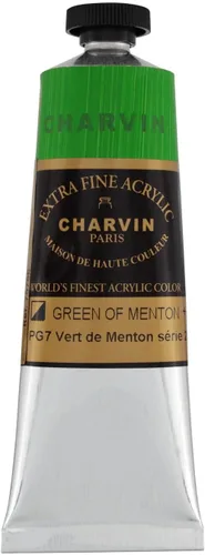 Vista 161 de Charvin Pintura acrílica profesional extrafina – verde absenta, tubo de 2.1 fl oz, pigmentos de triple fresado, resistente a la luz, pinturas