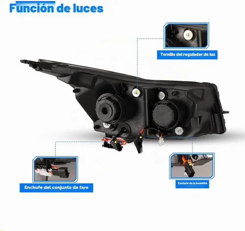 Vista 4 de Ensamble de faros WOLFSTORM Compatible con 2011 2012 2013 2014 2015 Chevy Cruze con luces diurnas LED de proyector, reemplazo de faros 2011-2015