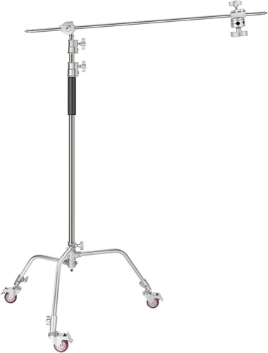 Vista 9 de Neewer Soporte de luz ajustable en C de 10 pies/9.8 ft con brazo de pluma de extensión de 4 pies/3.9 ft, cabezal de agarre de 2 piezas y bolsa