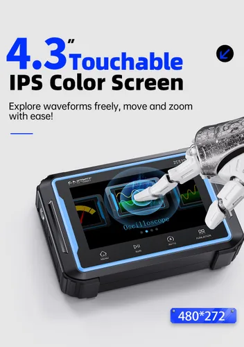 Vista 7 de 【FNRSI 2C53P Plus actualizado con ESTUCHE de transporte】 Osciloscopio 3 en 1/multímetro/generador de señal DDS Tableta pantalla táctil osciloscopio