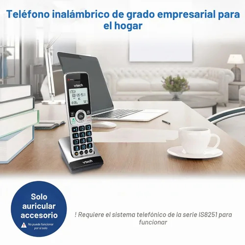 Vista 3 de VTech IS8201 Auricular Adicional para la Serie de Teléfonos Inalámbricos de Grado Comercial IS8251, Perfecto para Oficina en Casa, Bloqueo