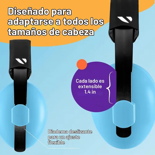 Vista 6 de Vanderfields Protección de oídos para bebés y niños pequeños - Orejeras para bebés con protección contra el ruido infantil - 21dB NRR - Edad 3 meses