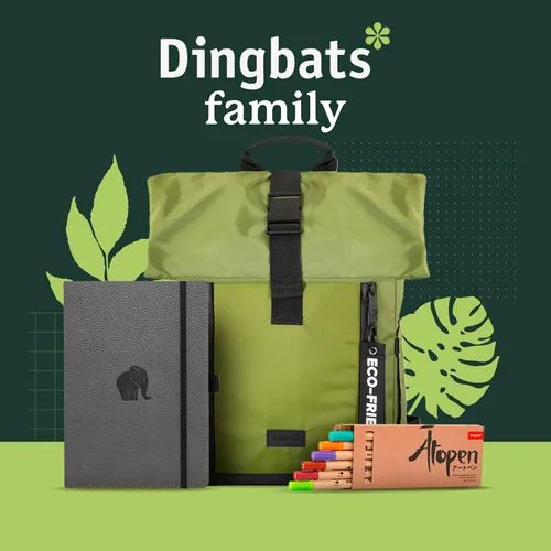 Vista 8 de Dingbats* - Mochila impermeable para laptop - Bolsa de viaje enrollable de 25L, Verde (Green Forest), Mochila