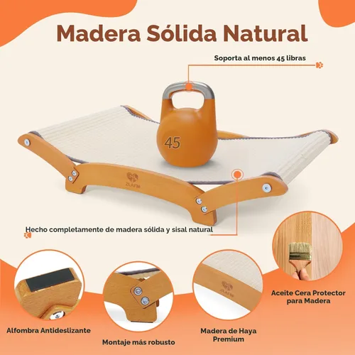 Vista 4 de Cama rascador de sisal extra grande para gatos, poste rascador duradero para gatos con hamaca para gatos de interior, tumbona y dormir y arañazos