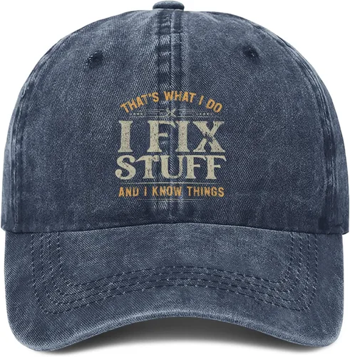 Vista 15 de I Fix Things Hat, I Fix Stuff and Know Things Sombrero para hombres, Thats What I Do I Fix Stuff Hat, Hat I Fix Stuff 8 (negro)