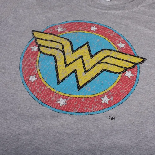 Vista 3 de Popfunk Classic DC Comics Wonder Woman Classic - Camiseta de manga enrollada para mujer