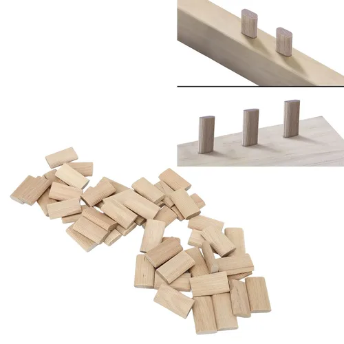 Vista 3 de Kadimendium 50 Uds Espigas Sueltas Domino Tenon Haya Firma Fijación 0.315x1.575 in Amplia Aplicación Beechwood Tenones Sueltos para Carpintería