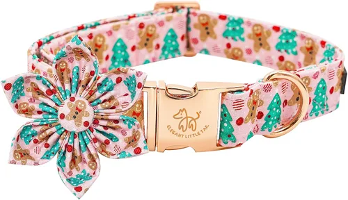 Vista 31 de Elegant little tail Collar de perro de San Patricio con flor, collares de perro con flores, trébol verde, regalo para mascotas, collares ajustables