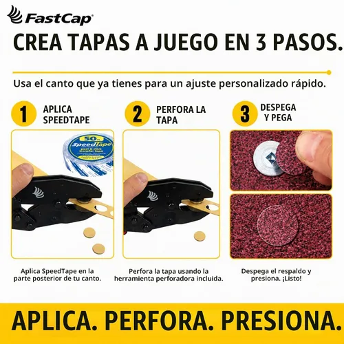 Vista 3 de FastCap 80056 - Kit básico de perforación de color personalizado con tornillos Powerhead, herramienta de perforación y cinta rápida de 1 pulgada x