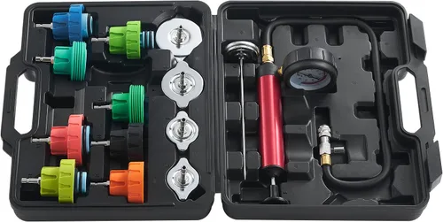 Vista 8 de VEVOR Kit de probador de presión de radiador para sistema de refrigeración automotriz, kit de probador de presión de radiador de 14 piezas con bomba