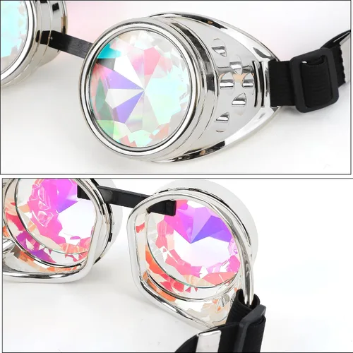 Vista 4 de OhMill Steampunk Goggles Vintage Retro Gothic Cosplay Goggles for Halloween Silvery