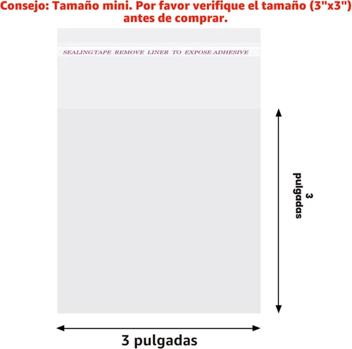 Vista 2 de Morepack - Bolsas de celofán transparentes de 3 x 3 pulgadas, 200 unidades para recuerdos de fiesta de dulces, tamaño mini