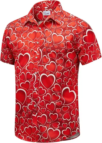 Vista 11 de EUOW - Camisas hawaianas para hombre de manga corta con botones, estampadas para la playa y el verano