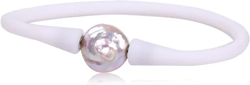 Vista 19 de GEM-Inside Big - Pulsera de joyería de perlas de 0.512 in para dama de honor, color negro, apilable, goma de silicona, elástica, perlas cultivadas