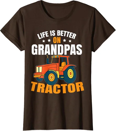Vista 18 de Life Is Better On Grandpas Tractor Kids Farm Tractor Boy Camiseta, Negro