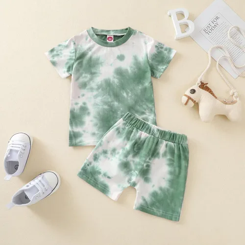 Vista 2 de Conjunto de 2 piezas de camiseta de manga corta y pantalones cortos para niños pequeños