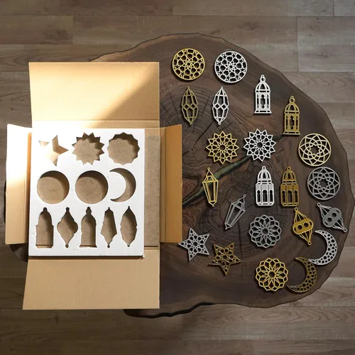 Vista 3 de 22 adornos brillantes de Ramadán, decoración de Ramadán, decoración de Eid, regalos de Eid, Ramadán Kareem, Ramadán Mubarak, Eid Mubarak, arte