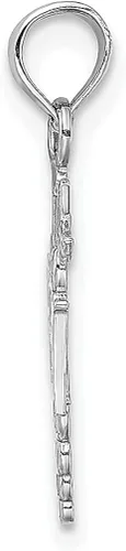Vista 2 de Collar con dije de ángel de caduceo de oro blanco de 14 quilates para enfermería registrada, joyería profesional médica fina para mujeres, regalos