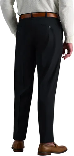 Vista 3 de HAGGAR - Pantalón caqui para hombre, tallas grandes y altas, de calidad prémium, sin necesidad de planchar, corte clásico, cintura expandible, sin