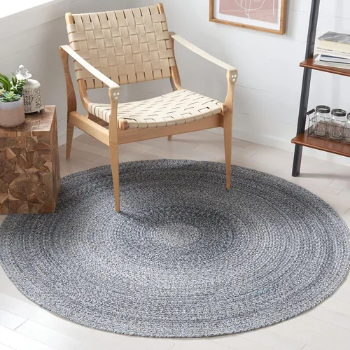 Vista 8 de SAFAVIEH Alfombra trenzada Collection – Alfombra redonda de 3 pies, color negro y marfil, casa de campo hecha a mano, ideal para zonas de alto