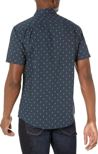 Vista 3 de Tienda Essentials Camisa estampada de manga corta ajustada para hombre