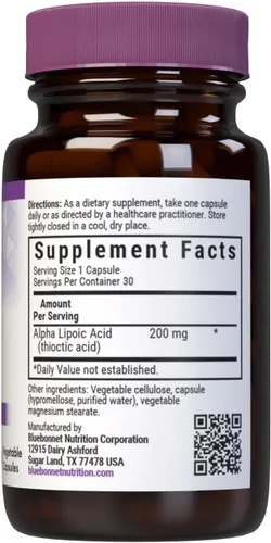 Vista 2 de BLUEBONNET NUTRICIÓN ÁCIDO ALFA LIPOICO 200 mg