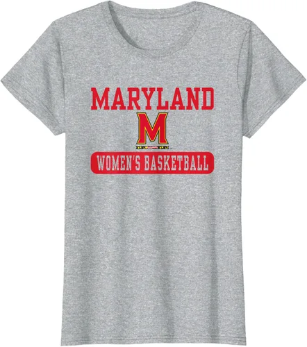 Vista 4 de Maryland Terrapins - Camiseta de baloncesto para mujer con licencia oficial, Blanco