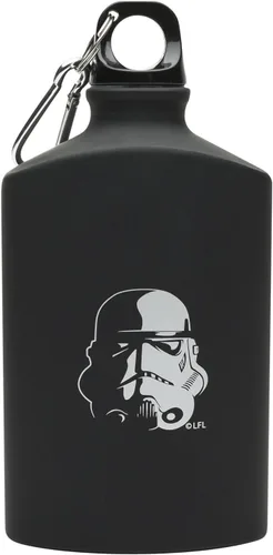 Vista 2 de Zak Designs Star Wars Stormtrooper - Frasco de aluminio, capacidad de líquido de 18 onzas, acabado negro mate, con mosquetón