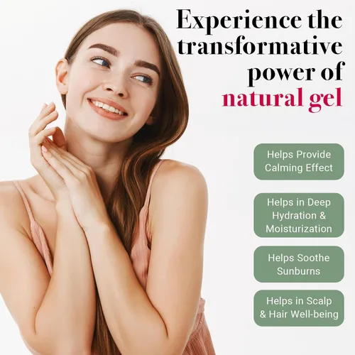 Vista 6 de Gel de aloe vera de 12 onzas, gel de aloe puro y natural calmante para la cara, la piel, el cuero cabelludo y el cabello – Hidratante diario