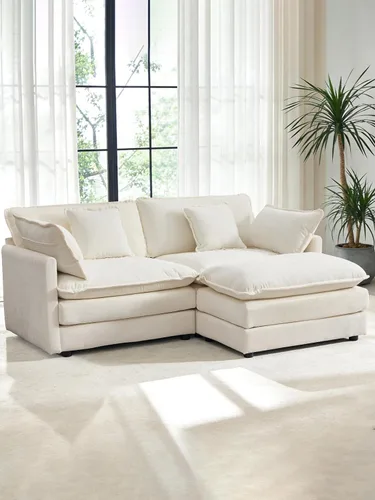 Vista 29 de Sofá modular de gran tamaño, sofá grande en forma de U con asiento profundo, sofás de nube de felpilla para sala de estar, sofá modular convertible