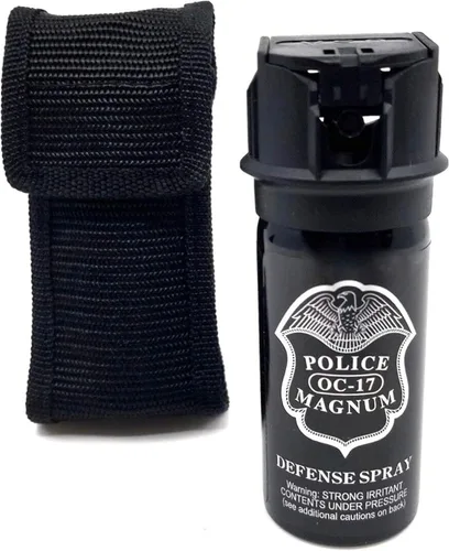 Vista 8 de POLICE MAGNUM Autodefensa en espray de pimienta, fuerza máxima, rango de 16 pies, unidad de aplicación de la ley portátil, fabricado en los Estados