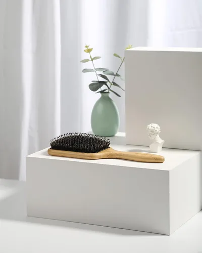 Vista 8 de BESTOOL Cepillo de pelo de jabalí y cerdas de nailon para todos (mujeres, hombres, niños) para cabello húmedo y seco, masaje desenredante, mejora