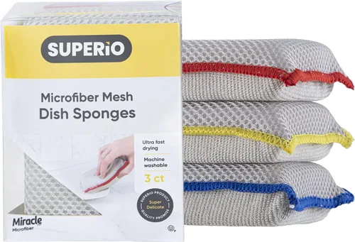 Vista 13 de Esponjas de microfibra para platos, esponjas de cocina, esponja antiarañazos, esponjas de limpieza para el hogar, suministros de limpieza multiusos