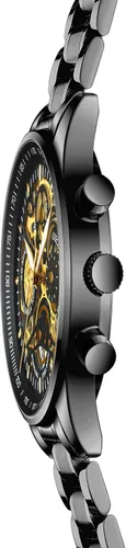 Vista 4 de NIBOSI Watches for Men Analog Chronograph Military Men's Watches Business Waterproof Quartz Gold Stainless Steel Men Watches with Calendar
