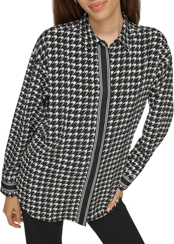 Vista 5 de KARL LAGERFELD Blusa de pata de gallo de gran tamaño para mujer
