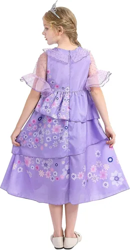 Vista 4 de PURFEEL Vestido mágico de fiesta de disfraces de Halloween para niñas de Isabella