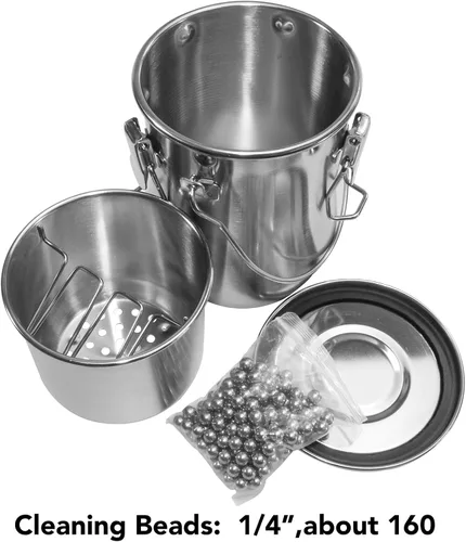 Vista 5 de Limpiador de Pinceles de Acero Inoxidable Hermético para Pintura al Óleo y Acrílico, Limpiador de Pinceles con Perlas de Limpieza y Escurridor