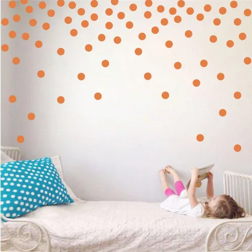 Vista 11 de Adhesivos decorativos de vinilo para pared, diseño de círculos de lunares, fácil de despegar y pegar, adhesivos decorativos extraíbles para Verde
