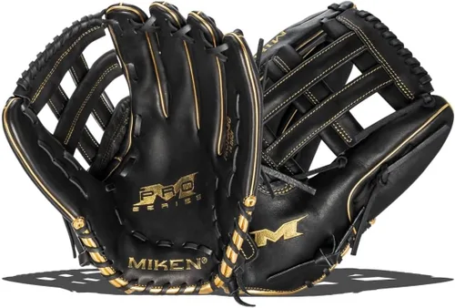 Vista 21 de Miken Pro Series - Guantes de sóftbol de lanzamiento lento, 13 pulgadas, blanco/rojo