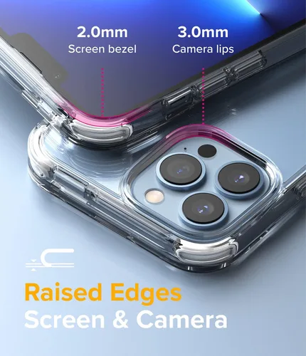 Vista 4 de Ringke Fusion Plus con parachoques suave de bricolaje compatible con iPhone 13 Pro Max, transparente, a prueba de golpes, flexible, de silicona TPU
