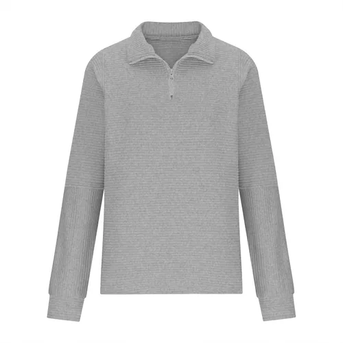 Vista 3 de babysbule Camisas de manga larga con cuello en V para mujer, sudaderas de otoño, camisetas acanaladas, elegantes y casuales, blusas de ajuste